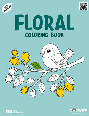 Child-friendly floral colouring page – garden-themed design to inspire creativity and botanical exploration.