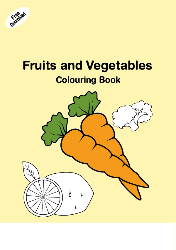 Fruits And Vegetables Coloring Book