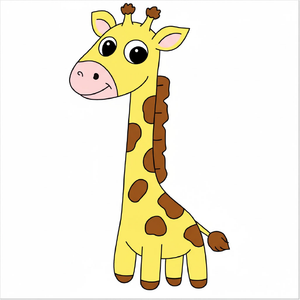 How to draw a giraffe step by step for kids, easy cute giraffe drawing tutorial, simple animal sketch for beginners