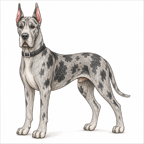 How to Draw a Great Dane – Easy Step-by-Step Dog Drawing for Kids