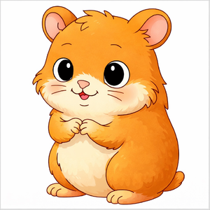 How to draw a hamster step by step for kids, easy cute hamster drawing tutorial, simple animal sketch guide for beginners