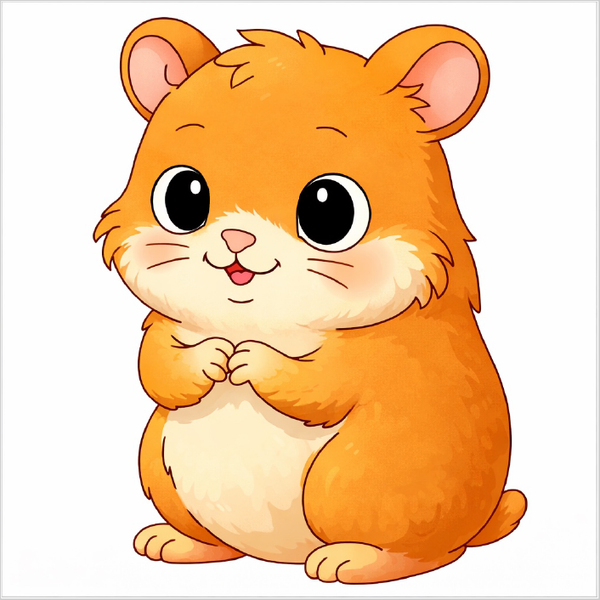How to draw a hamster step by step for kids, easy cute hamster drawing tutorial, simple animal sketch guide for beginners