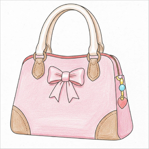 Cute Handbag illustration with easy outlines for children