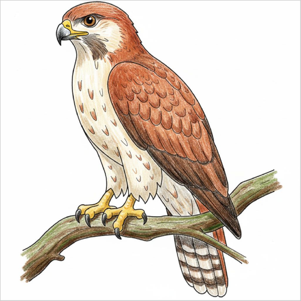 How to Draw a Hawk – Simple Step-by-Step Bird Drawing for Kids
