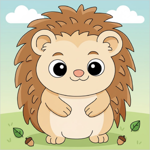 How to draw a hedgehog step by step, cute hedgehog drawing tutorial for kids and beginners with simple animal sketch