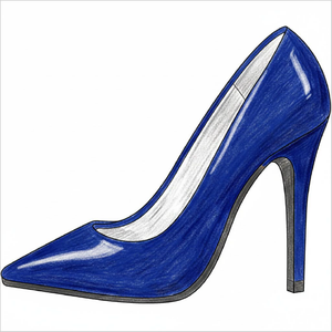 Easy fashion accessory drawing lesson featuring a detailed heel shoe.