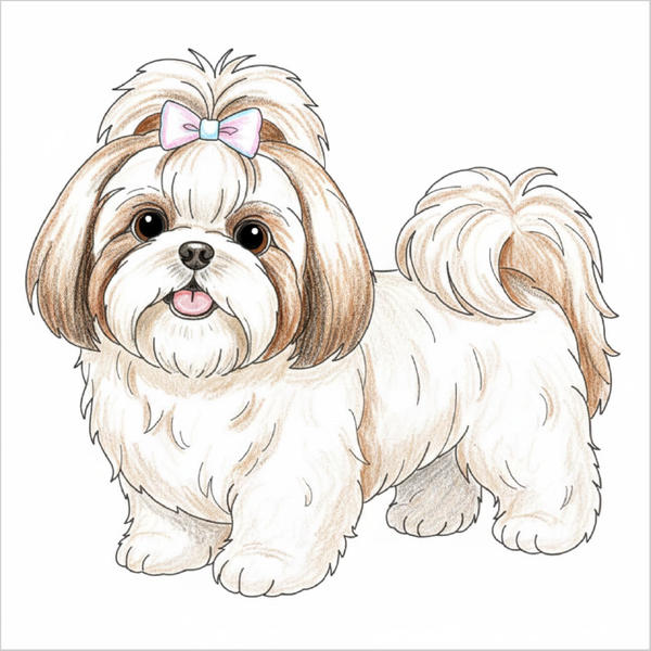 How to Draw a Shih Tzu – Easy Step-by-Step Dog Drawing for Kids