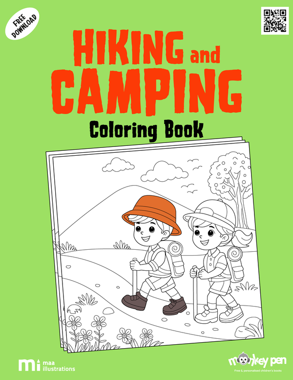 Hiking and Camping Coloring Book