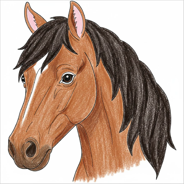 How to Draw a Horse Head – Simple Step-by-Step Animal Tutorial for Kids