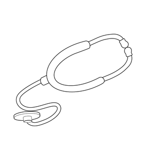 Stethoscope coloring page – fun and educational printable for children