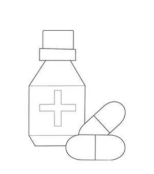 Medicine coloring page – fun and educational printable for children