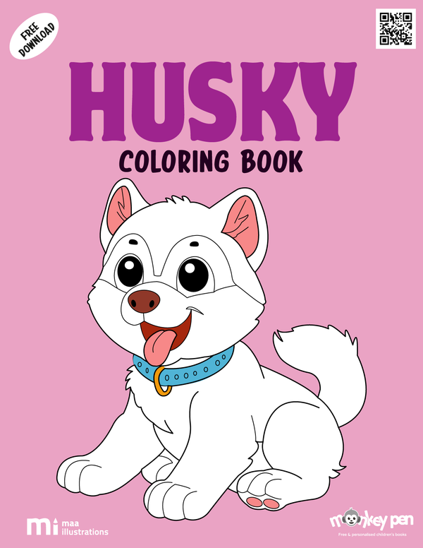 Husky Coloring Book