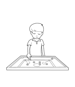 Carrom Board Coloring page – fun and educational printable for children