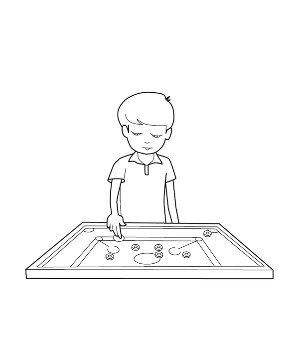 Carrom Board Coloring page – fun and educational printable for children
