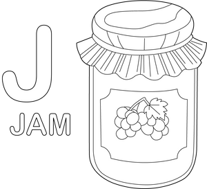 J for Jam coloring page – fun and educational printable for children