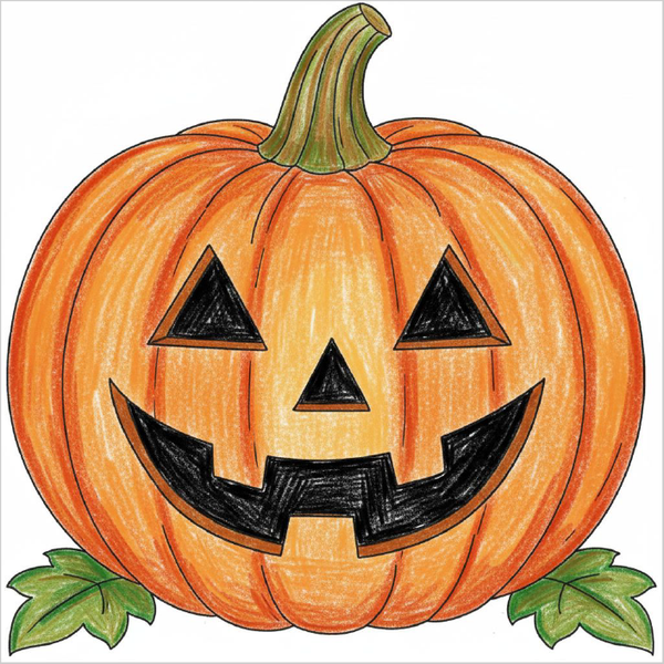 How to Draw a Jack O'Lantern – Simple Step-by-Step Halloween Drawing for Kids