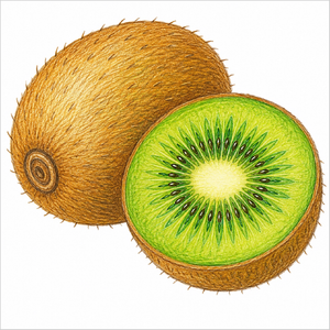 Cute kiwi fruit illustration for children