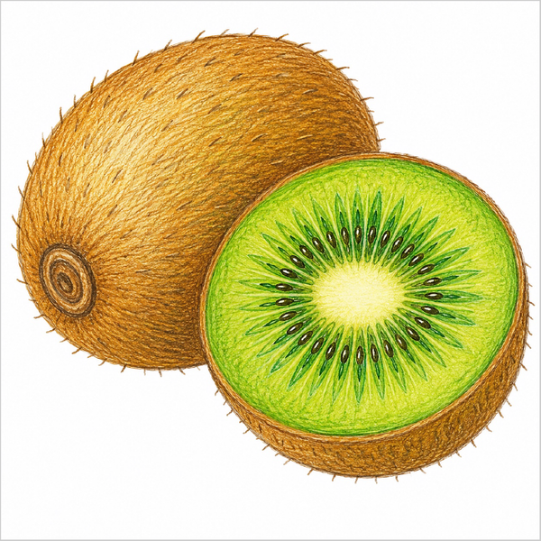 Cute kiwi fruit illustration for children