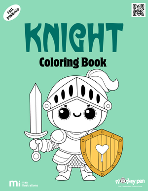Knight colouring book for kids with knights in armor, castles, dragons, and medieval scenes, a fantasy and history mix.