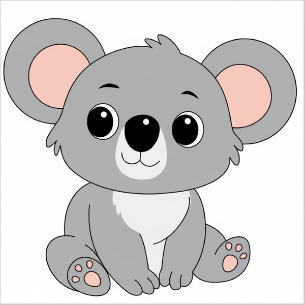 How to draw a koala step by step, cute koala drawing tutorial for kids and beginners with simple animal sketch