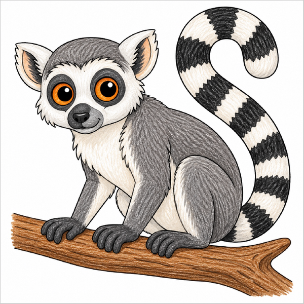 How to Draw a Lemur – Easy Step-by-Step Animal Drawing for Kids