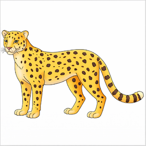How to draw a leopard step by step for kids, easy Amur leopard drawing tutorial, simple wild cat sketch guide for beginners