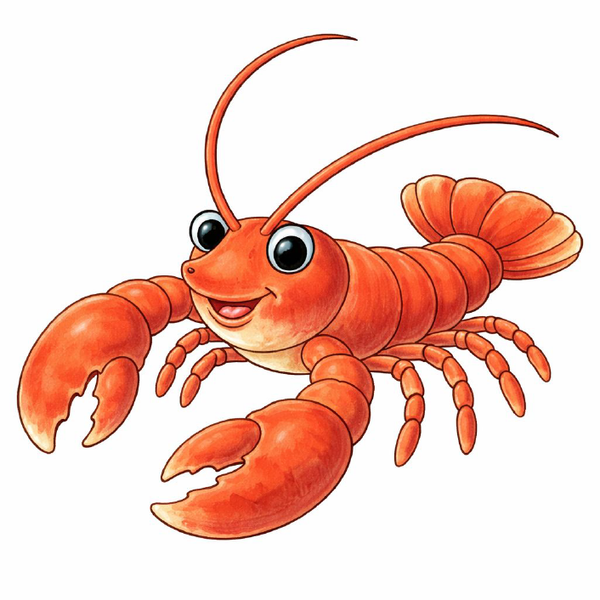 How to draw a lobster step by step, easy ocean creature drawing tutorial for kids and beginners with simple sketch