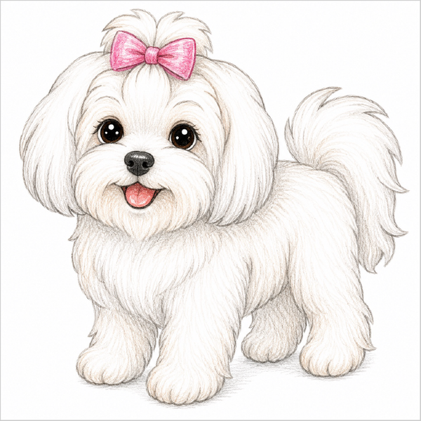 How to Draw a Maltese – Easy Step-by-Step Dog Drawing for Kids