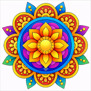 Easy mandala art drawing for kids step by step, simple mandala pattern tutorial, beginner decorative design sketch guide