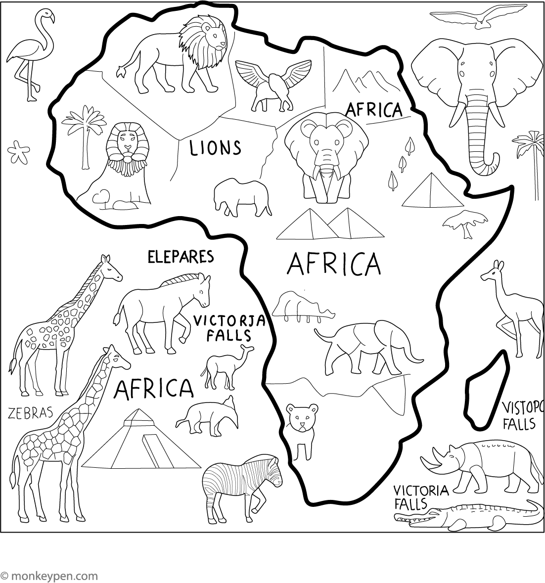 Africa Coloring Pages – Free Printable Culture & Animals