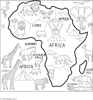 Map of Africa Coloring Page