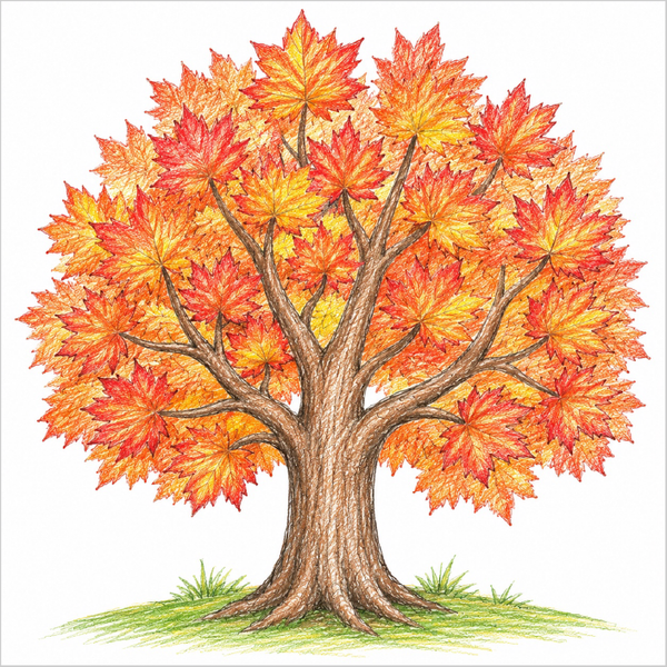 How to Draw a Maple Tree – Simple Step-by-Step Tree Drawing for Kids