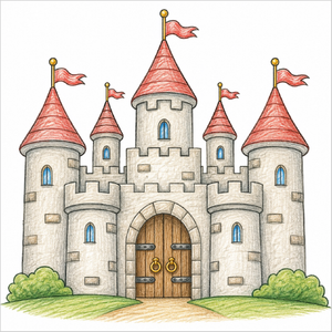 Learn to sketch a medieval castle from the first outline to the final architectural details.