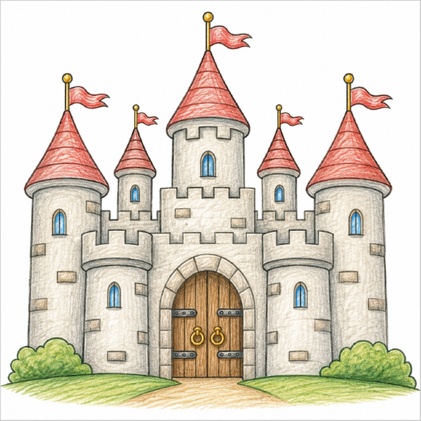 How to Draw a Medieval Castle – Easy Step-by-Step Castle Drawing for Kids