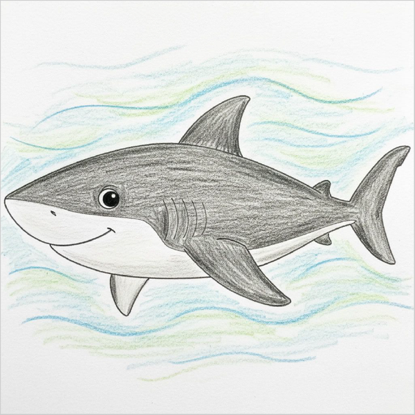 How to Draw a Megalodon – Easy Step-by-Step Shark Drawing for Kids