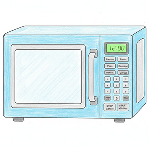 Printable microwave drawing sheet for creative learning activities.