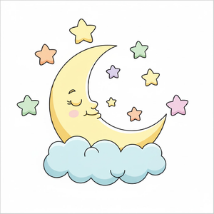How to draw moon and stars step by step for kids, easy night sky drawing tutorial, simple celestial sketch guide for beginners