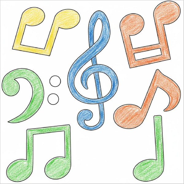 How to Draw Music Notes – Easy Step-by-Step Music Drawing for Kids