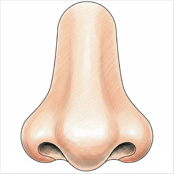 Simple nose illustration for children.