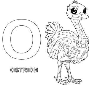 O for Ostrich coloring page – fun and educational printable for children