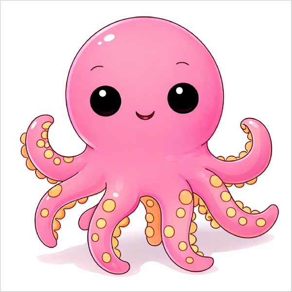 How to draw an octopus step by step for kids, easy cute octopus drawing tutorial, simple ocean animal sketch guide for beginners