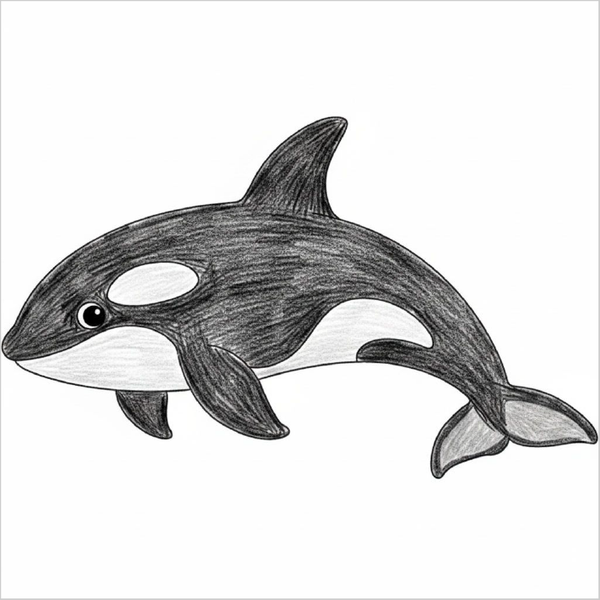 How to Draw an Orca Whale – Step-by-Step Ocean Animal Drawing for Kids
