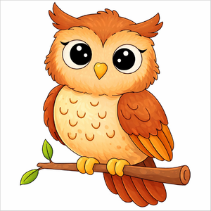 How to draw an owl step by step for kids, easy cute owl drawing tutorial, simple bird sketch guide for beginners