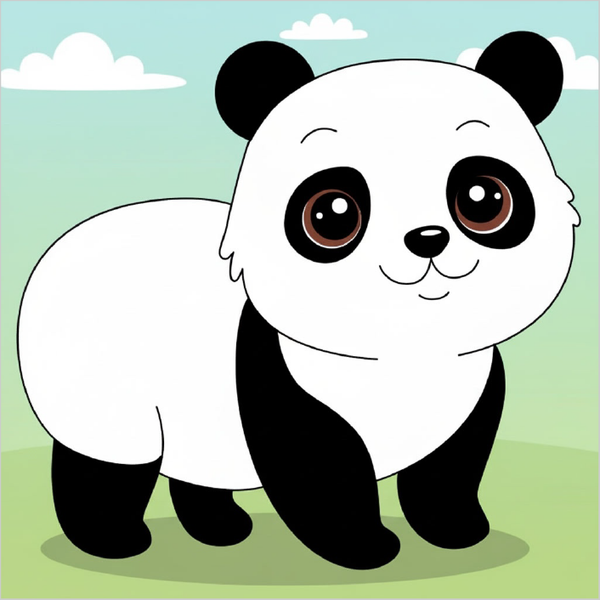 How to draw a panda step by step, cute panda bear drawing tutorial for kids and beginners with simple animal sketch