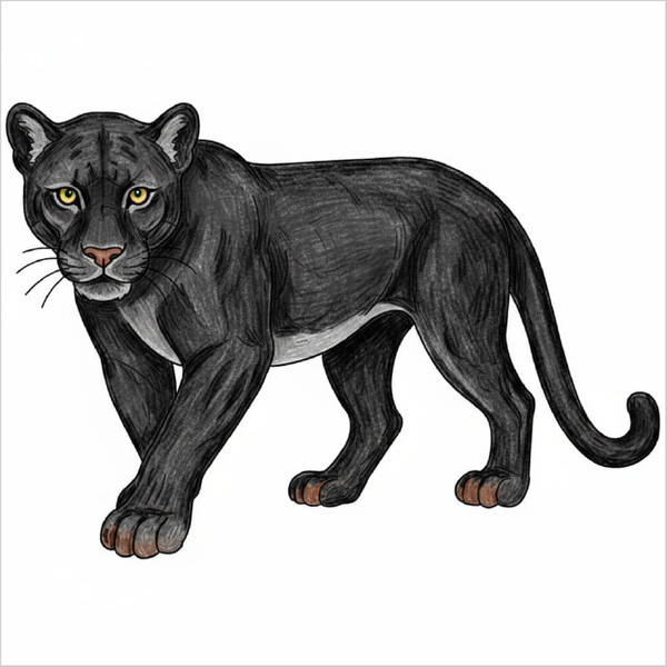 How to Draw a Panther – Easy Step-by-Step Wild Animal Drawing for Kids