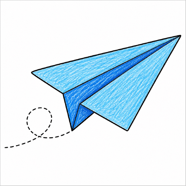 How to Draw a Paper Airplane – Easy Step-by-Step Drawing for Kids