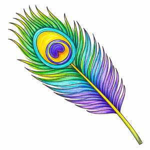 How to draw a peacock feather step by step, easy pattern art drawing tutorial for kids and beginners with simple sketch