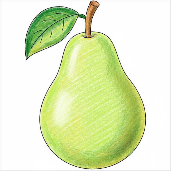 How to Draw a Pear – Easy Step-by-Step Fruit Drawing for Kids