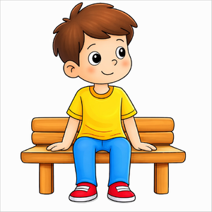 How to draw a person sitting step by step for kids, easy simple human pose drawing tutorial, beginner figure sketch guide