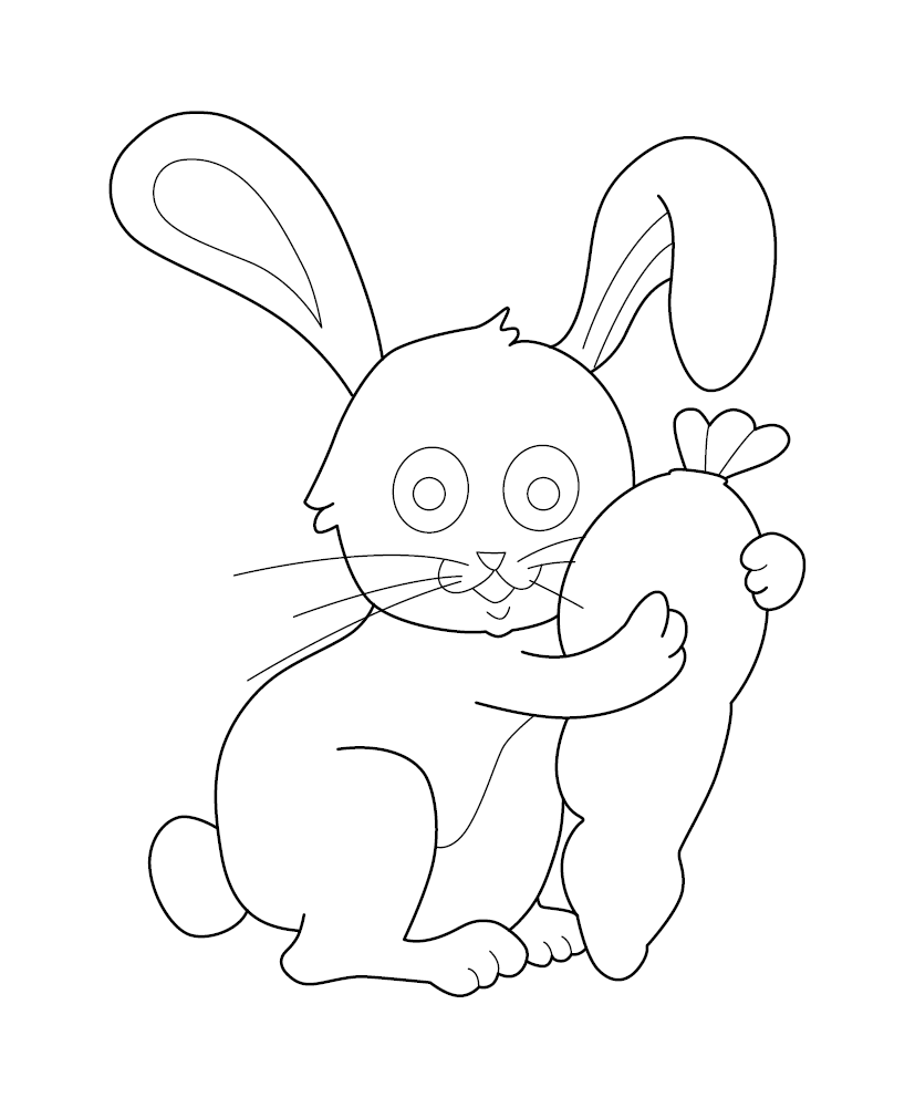 Rabbit Coloring Image – Free Printable PDF for Kids to Enjoy